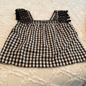 J. Crew Black and White Gingham Top